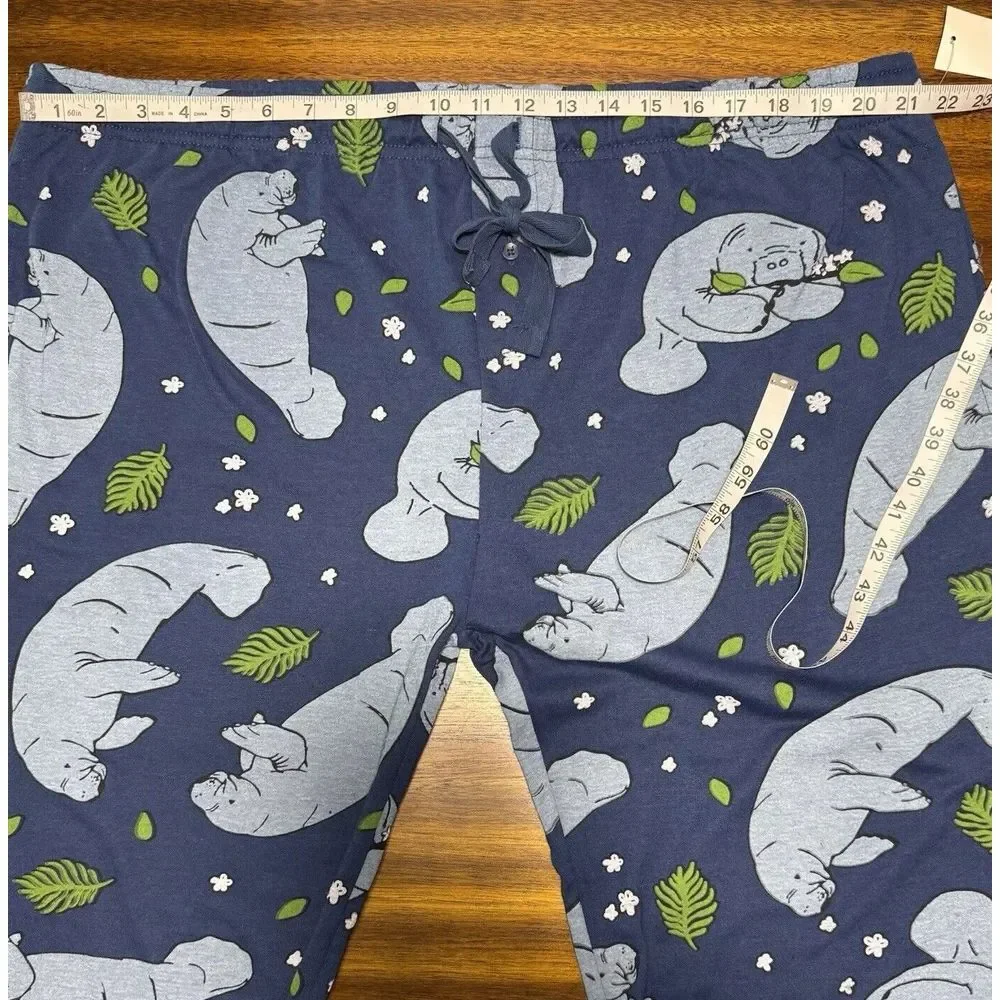 Ripple Junction‎ Men's Manatee XXL Pajama Bottoms Jersey Material W/Pockets